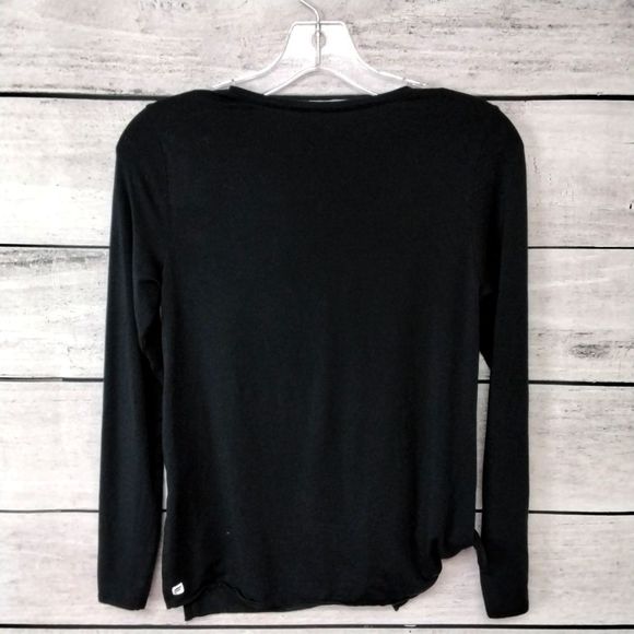 Fabletics Top Sz XXS  Black Side Tie Knit  Long Sleeve Activewear Leisurewear - Picture 4 of 9